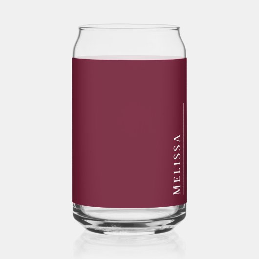 Maßgeschneidertes Monogramm, moderne Bordeaux Dosenglas (Rechts)