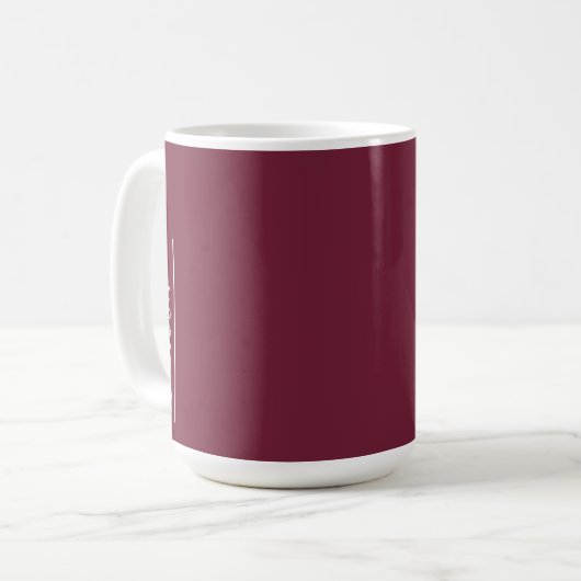 Maßgeschneidertes Monogramm, moderne Bordeaux Kaffeetasse (Vorderseite Links)