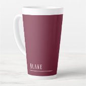 Maßgeschneidertes Monogramm, moderne Bordeaux Milchtasse (Linke Ecke)