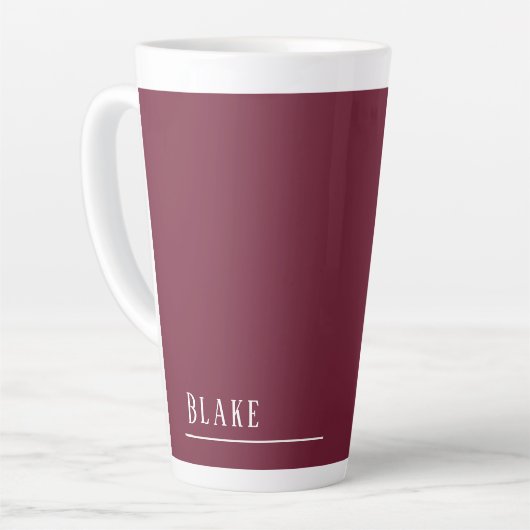 Maßgeschneidertes Monogramm, moderne Bordeaux Milchtasse (Linke Ecke)