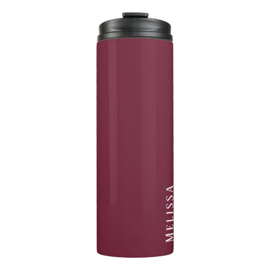 Maßgeschneidertes Monogramm, moderne Bordeaux Thermosbecher (Vorderseite)