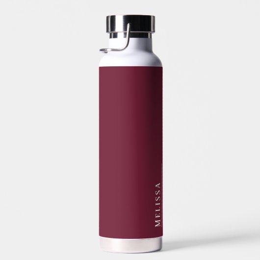 Maßgeschneidertes Monogramm, moderne Bordeaux Trinkflasche (Rechts)