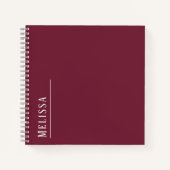 Maßgeschneidertes Monogramm, moderne bordeauxfarbe Notizblock (Vorderseite)