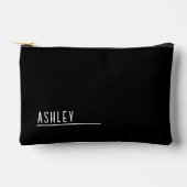 Maßgeschneidertes Monogramm, moderne schwarze neue Zubehörtasche (Vorderseite)