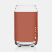 Maßgeschneidertes Monogramm, moderne Terrakotta-Fa Dosenglas (Rechts)