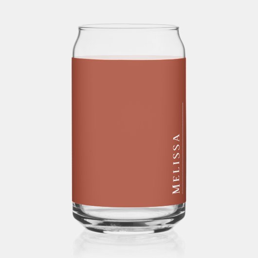 Maßgeschneidertes Monogramm, moderne Terrakotta-Fa Dosenglas (Rechts)