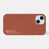 Maßgeschneidertes Monogramm, moderne Terrakotta-Fa iPhone 15 Hülle (Rückseite (Horizontal))