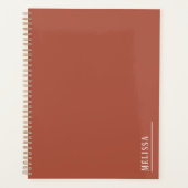 Maßgeschneidertes Monogramm, moderne Terrakotta Planer (Vorderseite)