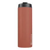 Maßgeschneidertes Monogramm, moderne Terrakotta Thermosbecher (Vorderseite)