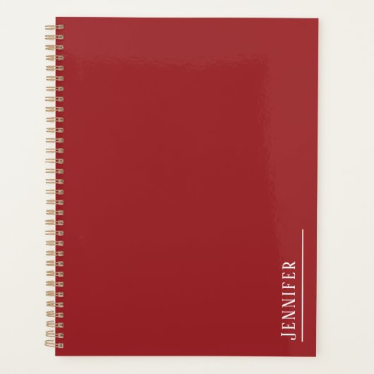 Maßgeschneidertes Monogramm, moderner Roter Schnit Planer (Vorderseite)