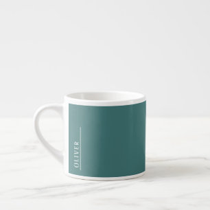 Maßgeschneidertes Monogramm, modernes Aqua-Blau Espressotasse