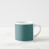 Maßgeschneidertes Monogramm, modernes Aqua-Blau Espressotasse (Rechts)
