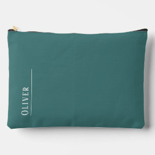 Maßgeschneidertes Monogramm, modernes Aqua-Blau Zubehörtasche