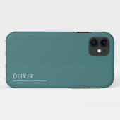 Maßgeschneidertes Monogramm, modernes Aqua-Grün Case-Mate iPhone Hülle (Rückseite (Horizontal))