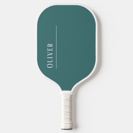 Maßgeschneidertes Monogramm, modernes Aqua Pickleball Schläger (Vorderseite)