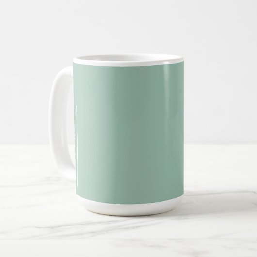 Maßgeschneidertes Monogramm, modernes Lichtgrün Kaffeetasse (Vorderseite Links)