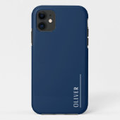 Maßgeschneidertes Monogramm, modernes Marineblau Case-Mate iPhone Hülle (Rückseite)