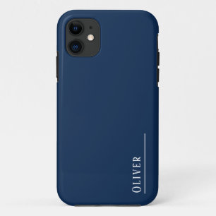 Maßgeschneidertes Monogramm, modernes Marineblau Case-Mate iPhone Hülle