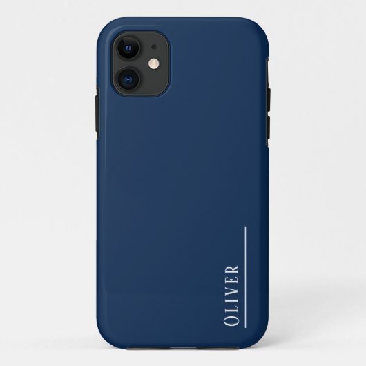 Maßgeschneidertes Monogramm, modernes Marineblau Case-Mate iPhone Hülle (Rückseite)