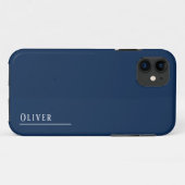 Maßgeschneidertes Monogramm, modernes Marineblau Case-Mate iPhone Hülle (Rückseite (Horizontal))