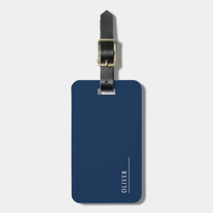 Maßgeschneidertes Monogramm, modernes Marineblau Gepäckanhänger