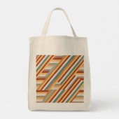 Maßgeschneidertes Monogramm Modernes Retro 70er Ge Tragetasche (Rückseite)