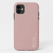 Maßgeschneidertes Monogramm, modernes Rosa Case-Mate iPhone Hülle (Rückseite)