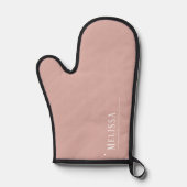 Maßgeschneidertes Monogramm, modernes Rosa Ofenhandschuh (Vorderseite)
