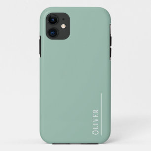 Maßgeschneidertes Monogramm, modernes Weiß-Grün Case-Mate iPhone Hülle