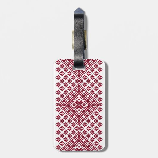 Maßgeschneidertes Monogramm Nordisches Lettisches Gepäckanhänger (Rückseite vertikal)