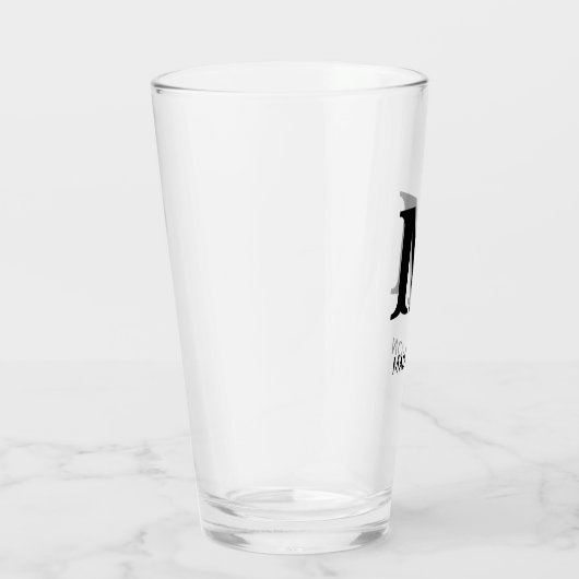 Maßgeschneidertes Monogramm oder Name Bierglas Glas (Rechts)