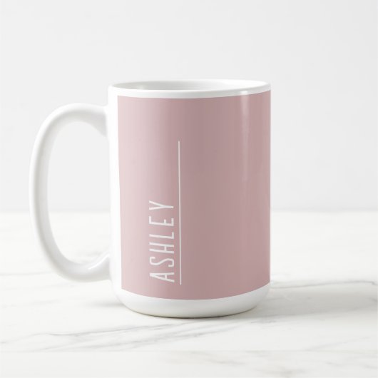 Maßgeschneidertes Monogramm, pastellrosa modern Kaffeetasse (Links)