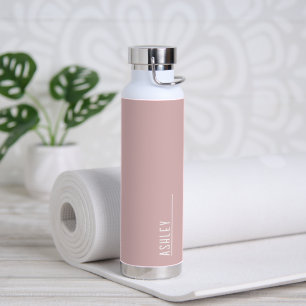 Maßgeschneidertes Monogramm, pastellrosa modern Trinkflasche