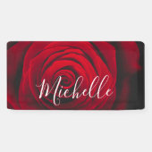 Maßgeschneidertes Monogramm rote Rose Vintages Fot Banner (Horizontal)