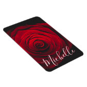 Maßgeschneidertes Monogramm rote Rose Vintages Fot Magnet (Rechte Seite)