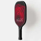 Maßgeschneidertes Monogramm rote Rose Vintages Fot Pickleball Schläger (Links)