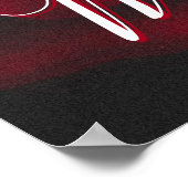 Maßgeschneidertes Monogramm rote Rose Vintages Fot Poster (Ecke)