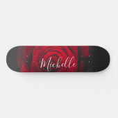 Maßgeschneidertes Monogramm rote Rose Vintages Fot Skateboard (Horizontal)