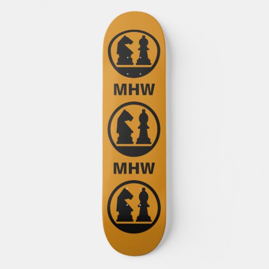 Maßgeschneidertes Monogramm-Skateboard CHESS Skateboard (Vorderseite)