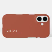 Maßgeschneidertes Monogramm, Terrakotta-Farbe Case-Mate iPhone Hülle (Rückseite (Horizontal))