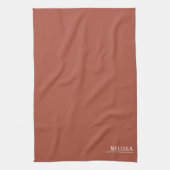 Maßgeschneidertes Monogramm, Terrakotta-Farbe Geschirrtuch (Vertikal)