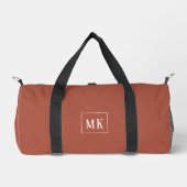 Maßgeschneidertes Monogramm, Terrakotta überall Duffle Bag (Vorderseite)