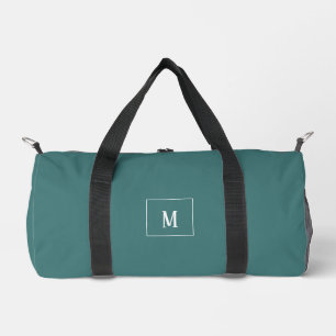 Maßgeschneidertes Monogramm, überall Aquarell grün Duffle Bag