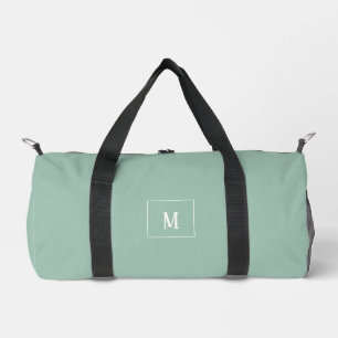 Maßgeschneidertes Monogramm, überall sage grün Duffle Bag