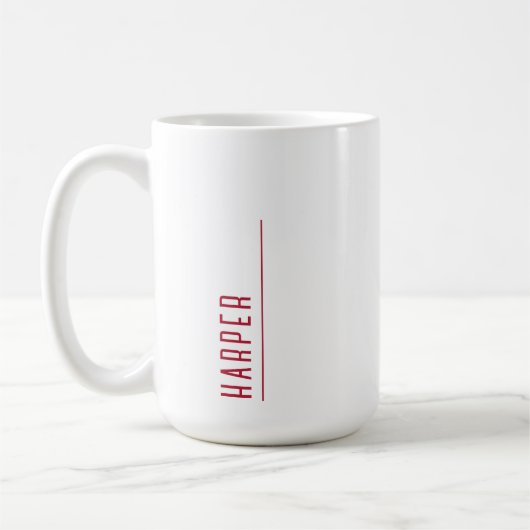 Maßgeschneidertes Monogramm, waldgrüne Weihnachten Kaffeetasse (Links)
