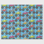 Maßgeschneidertes Monster Truck Wrapping Paper Geschenkpapier (Flach)