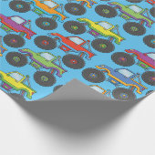 Maßgeschneidertes Monster Truck Wrapping Paper Geschenkpapier (Ecke)