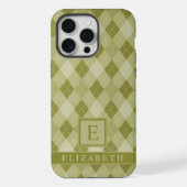 Maßgeschneidertes Muster für die Graustufen Olive iPhone Hülle (Rückseite)