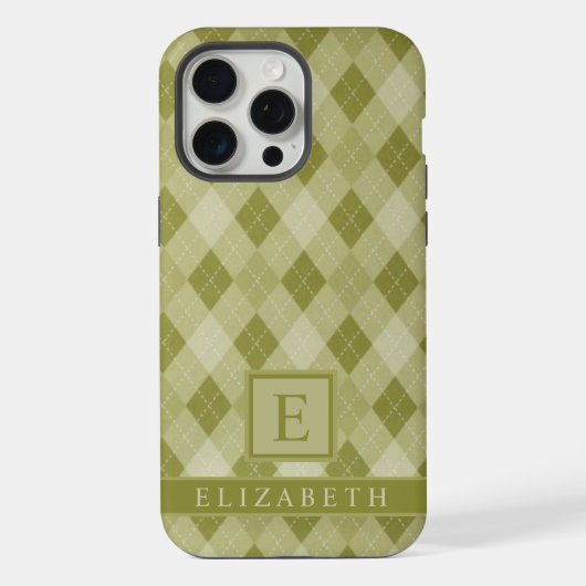 Maßgeschneidertes Muster für die Graustufen Olive  iPhone Hülle (Rückseite)