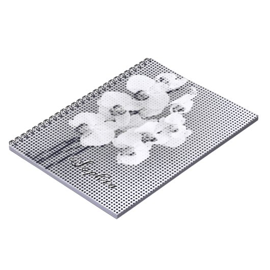 Maßgeschneidertes Muster für grafische Orchid-Polk Notizblock (Linke Seite)